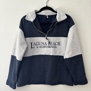 Women's Navy and Gray Sweatshirt